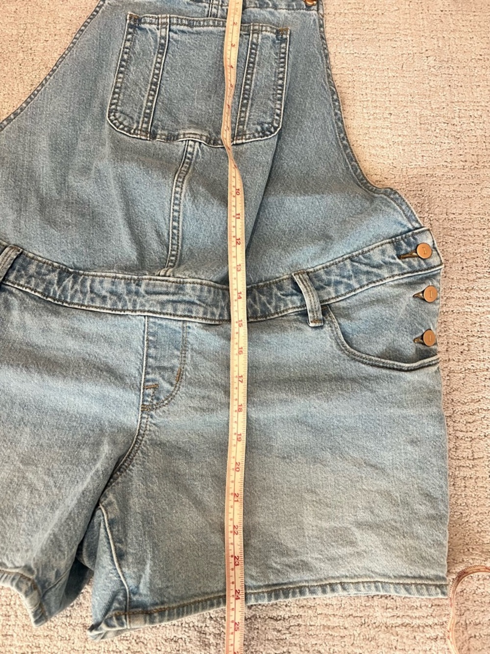 Denim Shortalls Sz 10 Vintage Wash Overalls | Boho Cottagecore Festival Cowgirl - Picture 9 of 10